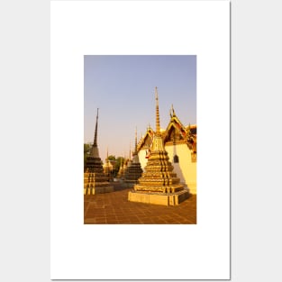 A group of small stupa at Phra Chedi Rai in Wat Pho temple complex, Bangkok V Posters and Art